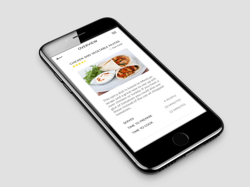 Recipe - Daily UI #40