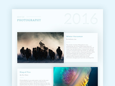 Best Of 2016 - Daily UI #63 2016 best of card dailyui information list photography review