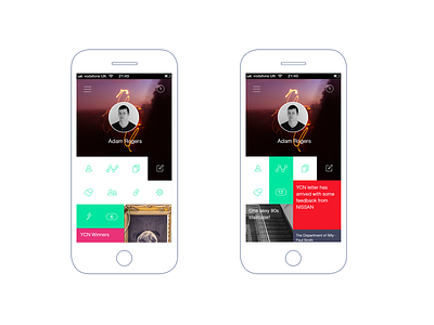 Creative Networking App colour icons photography typography ui ux