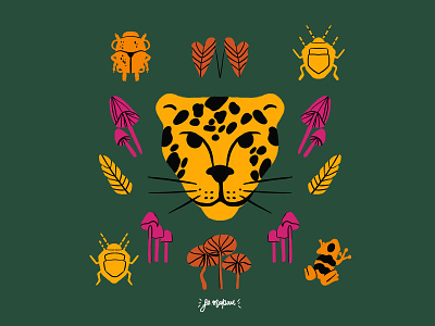 Leopard illustration theme animals design illustration leopard procreate
