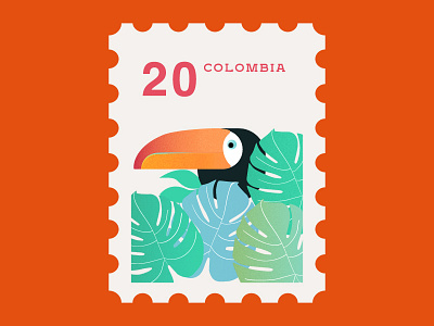 Stamp nature stamp tucan vector