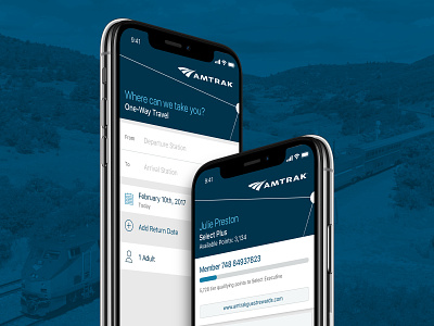 Amtrak Mobile Rider App app app design branding mobile design trains ui designs
