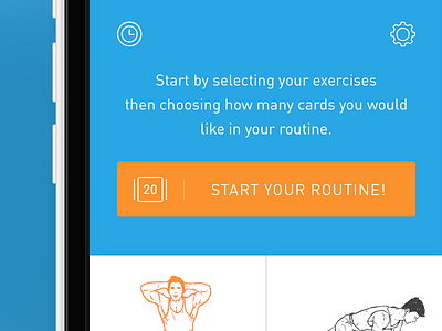 Start Your Routine app design fitness ios 7 routine ui
