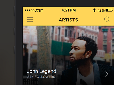 Artists app artists header icons ios 7 music