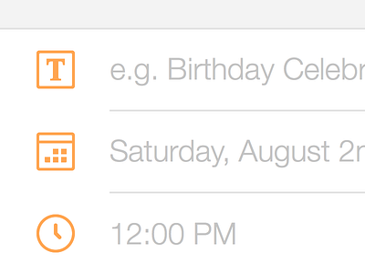 What and When date details form interface ios time title ui