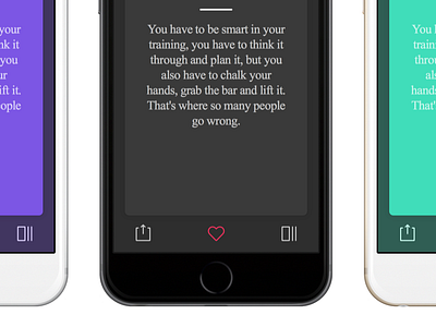 Quote Cards app card fitness framer framerjs ios mobile prototype quote user interface