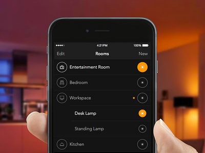 Lights buttons dark hue icons ios label lifx list mobile switch user interface