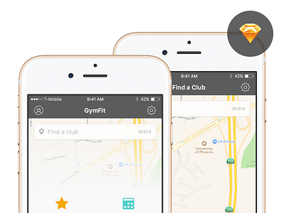 GymFit App - Sketch Freebie app download freebie ios mobile sketch user interface