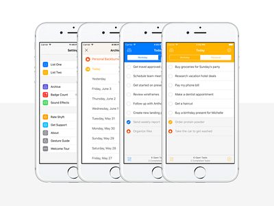 Shyft for iOS app icons ios list shyft tasks to do list user interface