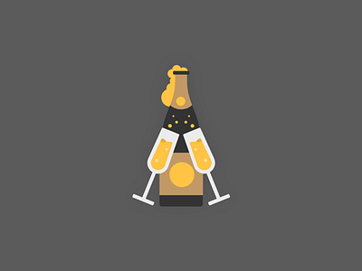 Cheers bottle champagne filter illustration snapchat