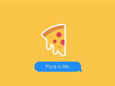 Pizza is life. icon illustration imessage pizza set sticker texting