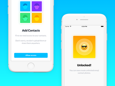 Smirk 2.0 app app store contacts emojis ios 11 onboarding smirk ui welcome