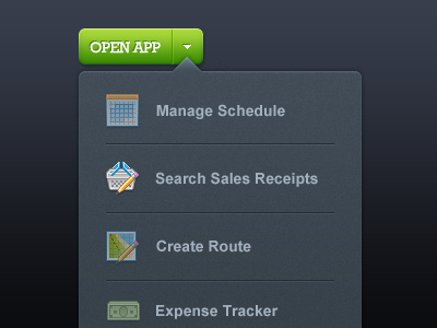 Drop Down Boredom menu dropdown button green dark