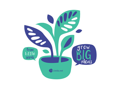 Little seeds grow big ideas - merch concept branding design flat flower graphic design grow growth houseplant illustration lleida lwc minimal mwc plant seed sprout vector