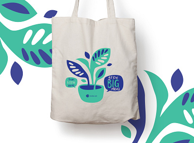 Little seeds grow big ideas - merch concept branding design designs flat flower graphic grow growth houseplant illustration lleida lwc minimal mwc plant seed sprout