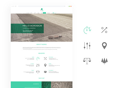 Agrosign web design concept and icons