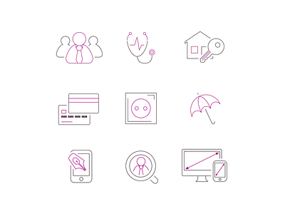 Click & Sign icon set branding character design design electronic signature icon iconography icons design icons set illustrator line icon line icons vector