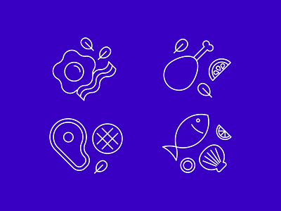 Food icons set - lineart