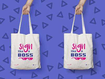 Sign like a BOSS bag typo for MWC bag bag design boss branding design electronic signature flat graphic design illustration like a boss merch merchandise signature technology typography