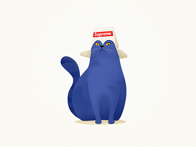 The fat cat animation design flat illustration vector 插图