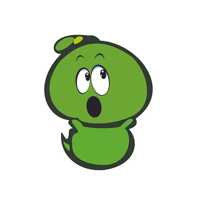 green tini surprised ico logotype icon imoji logo vector tracing