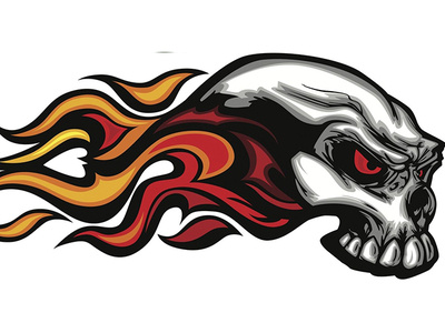 Dragon Skull logo typography vector tracing