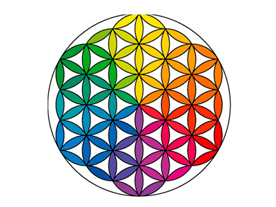 Flower Of Life color scheme logo design vector tracing