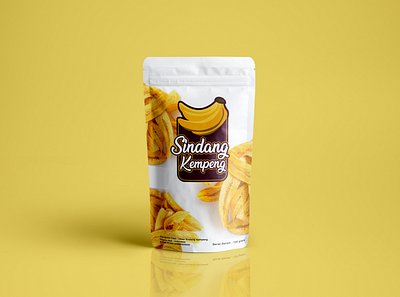 Banana Chips Package 1 branding chips design food foods graphic design illustration logo package pouch typography