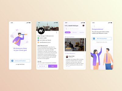 JOB RELATE | Job Network App app design design illustration ui uxui