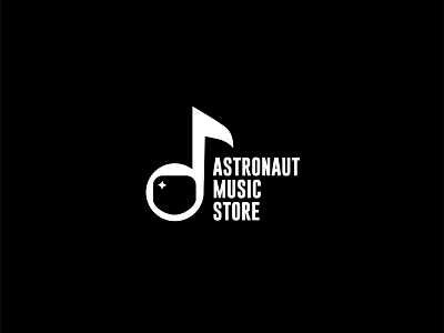 Astronaut Music Store astronaut branding clean cosmos design galaxy identity illustration logo minimal music vector