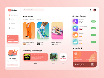 Supply Store Managemen app branding dashboard design gradient orange supply ui ux website website dashboard