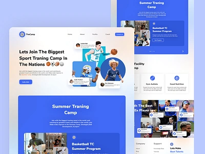 Landing Page Sport Summer Camp Vers 1 basketball coach design landing page nba nfl psg soccer sport traningcamp ui uidesign ux website