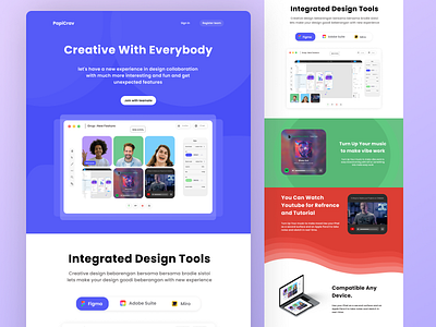 Landing Page for brand Creative Space adobe branding design figma landing page landingpage miro mobile ui ux web web design website