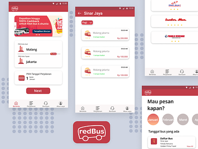 Redesign App Redbus design icon process redesign transport ui ux vector