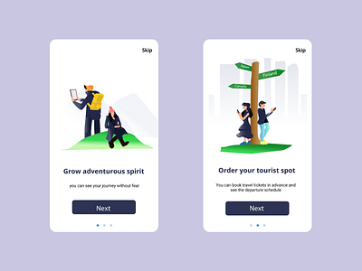 UI Onboarding Concept app branding design flat holiday illustration onboarding onboarding illustration onboarding screen onboarding ui travel ui ux