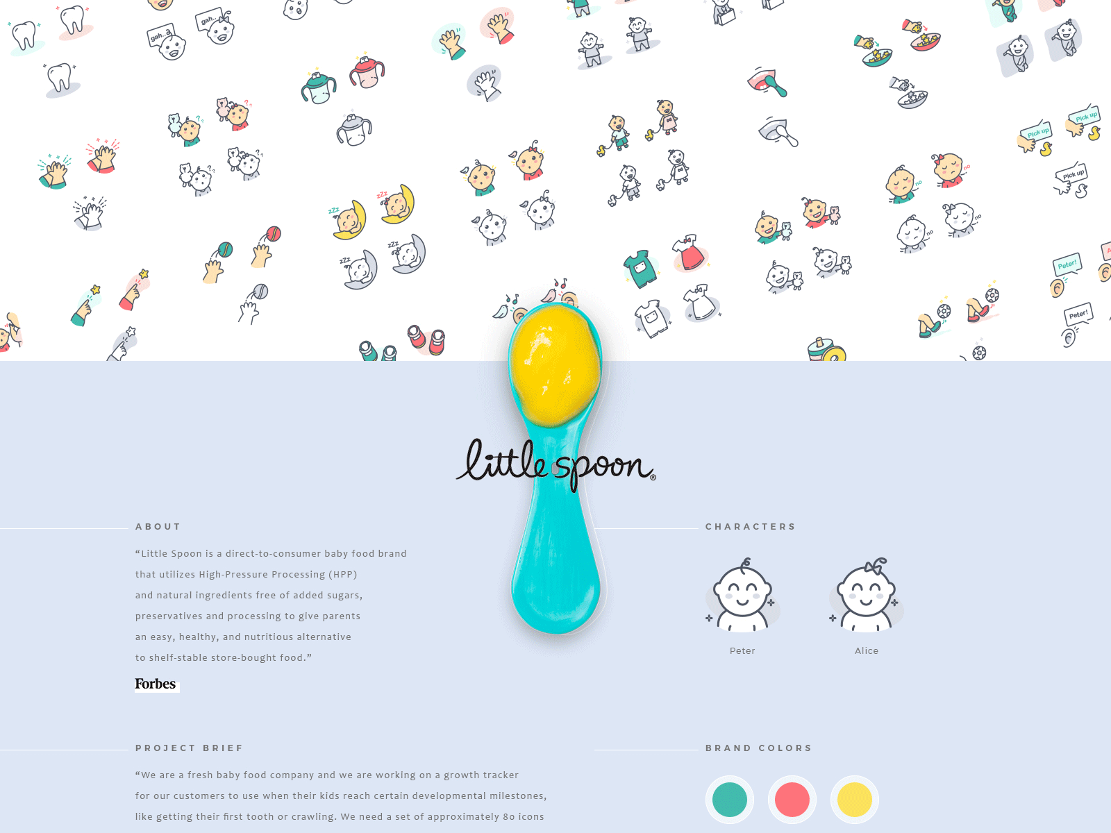 LittleSpoon StayLab Iconography baby children icon iconography illustration kid landingpage onboarding startup vector