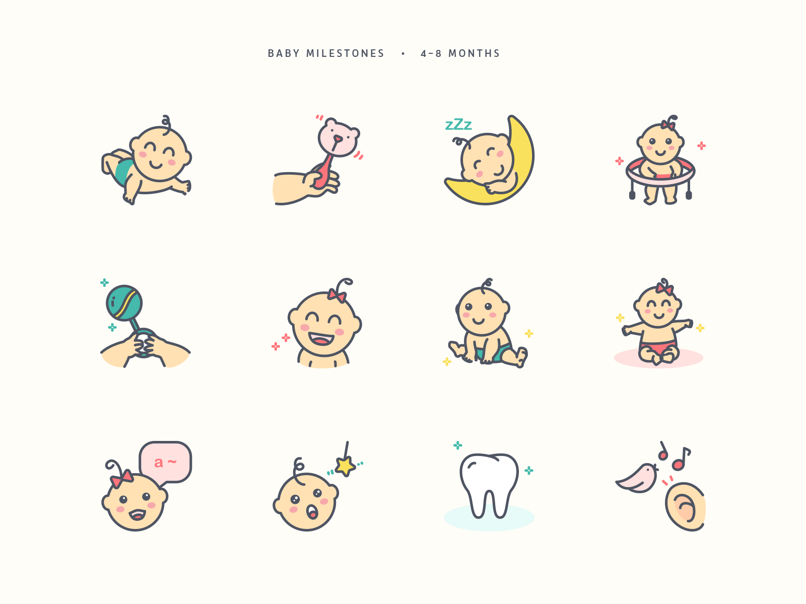 LittleSpoon - Baby Icon Set app baby children icon icon set iconography illustration kid startup