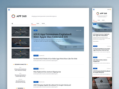 App360 V2 blog design mobile responsive