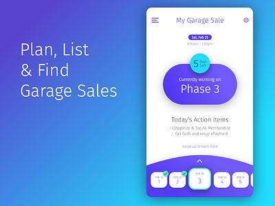 Garage Sale mobile uiux wireframes