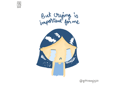 Crying is important. cartoon comic crying girl illustration