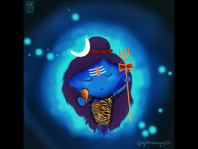 Lord Shiva art cartoon cute god hindu illustration shiva