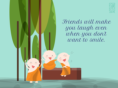 Laughs and Friendship friendship happy illustration laugh monks