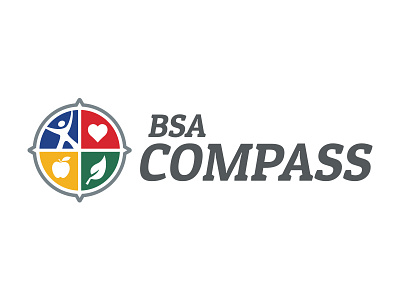 Boy Scouts of America Compass boy scouts of america branding fitness logos logo logo design logos wellness logos