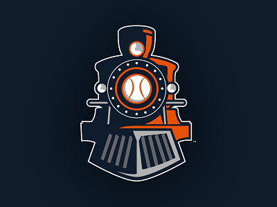 Railroaders Concept baseball logo branding logo design sports design sports logo design train logos