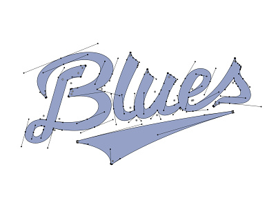 Blues Wordmark Handles bezier blues logos custom type illustrator script scripts wordmarks