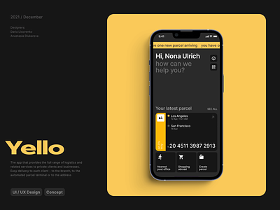 YELLO Mobile App – Main page branding delivery deliveryapp design graphic design iosapp logo mainpage mobile mobileapp profile ui ui design ux ux design