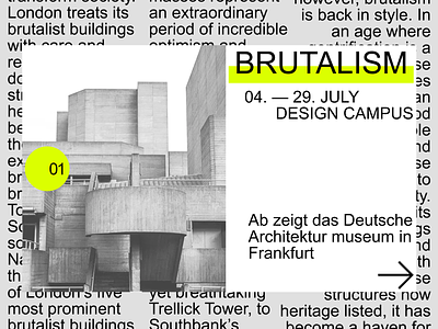 Brutalist Architecture Site Concept architecture art brutalism design mainpage modern ui design