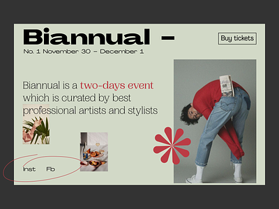 Biannual Festival Mainpage Concept art design event event branding fashion festival mainpage typogaphy ui design