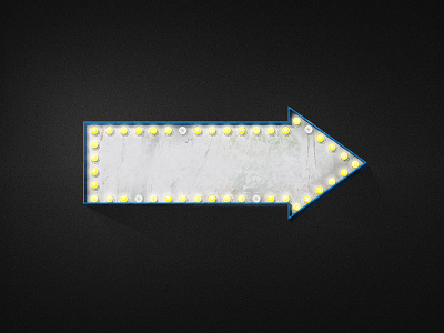 That way arrow bulbs grunge lights sign weathered