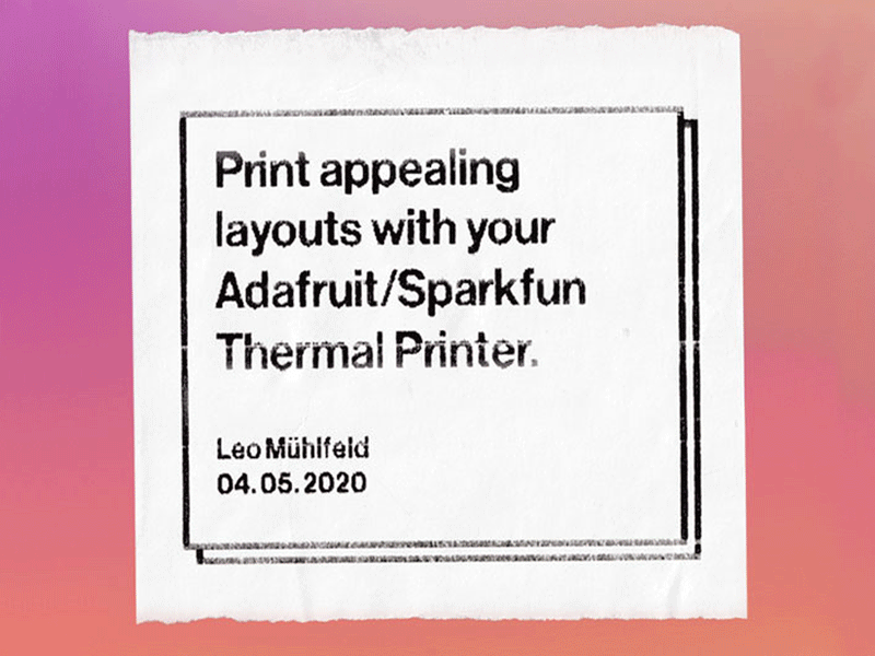 Styled Printer animation code design editorial faune github icon illustration layout motion design nodejs print raspberrypi sans serif svg thermal printer